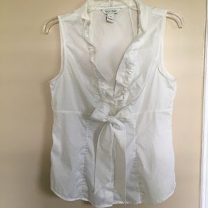 Sleeveless White Blouse